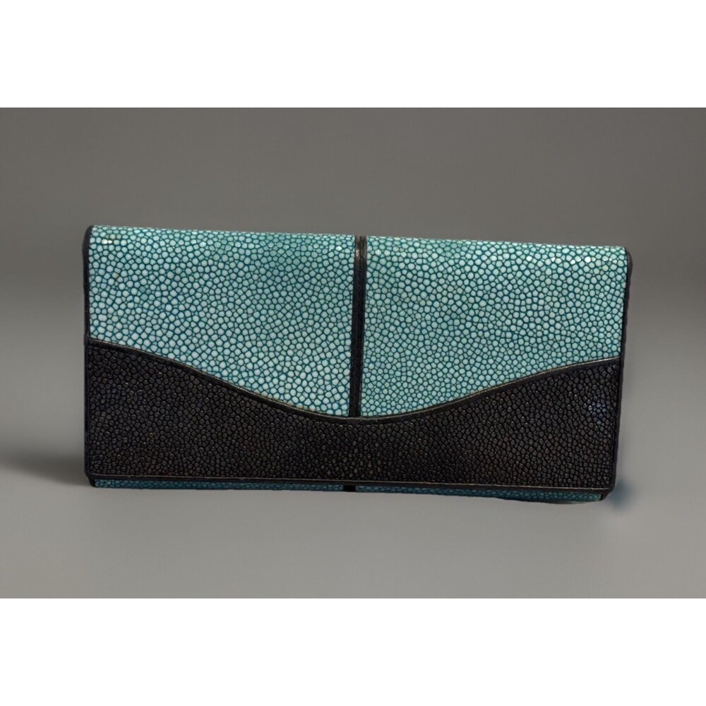 Stingray Wallet Clutch Purse bifold credit card holder Blue Green Black Thai